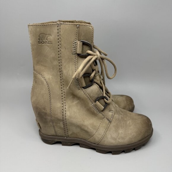 Sorel Joan Of Arctic Wedge II Boots Womens Size 7.5 Suede Lace Up Waterproof - Picture 1 of 8